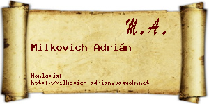 Milkovich Adrián névjegykártya