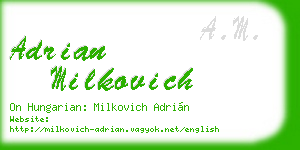 adrian milkovich business card